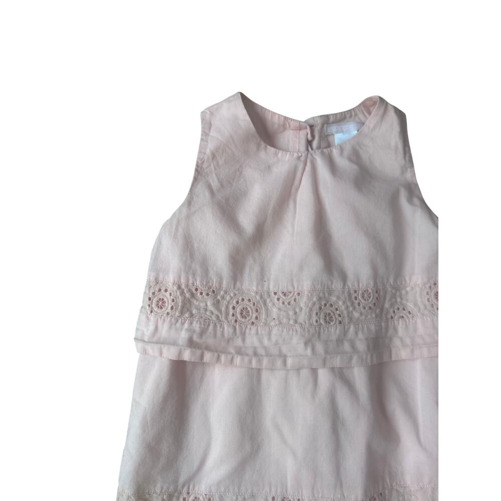Janie and Jack | 100% Cotton Peach Eyelet Tiered Sleeveless Dress | Size 7